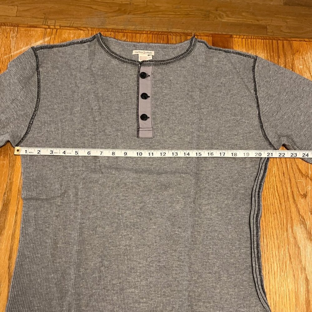 Carbon2Cobalt Men's Size L 100% Cotton L/S Cotton Henley. Charcoal - Picture 5 of 8